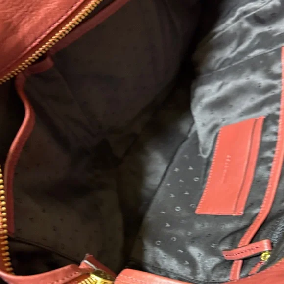 Cole Haan Burgundy Leather Tote with Tassel - Picture 7 of 14